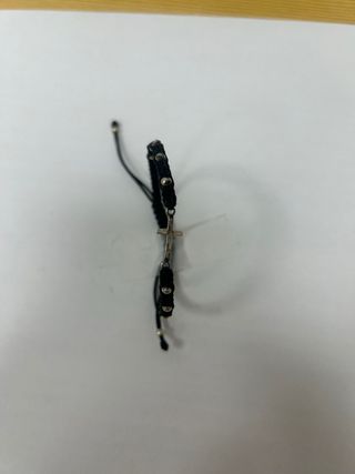 Pulsera Plata Ley Macramé Cruz Negra