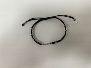 Pulsera Plata Ley Macramé Cruz Negra
