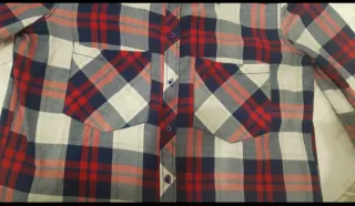 Camisa de cuadros roja y azul