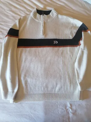 Jersey hombre cuello cremallera rayas