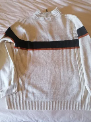 Jersey hombre cuello cremallera rayas