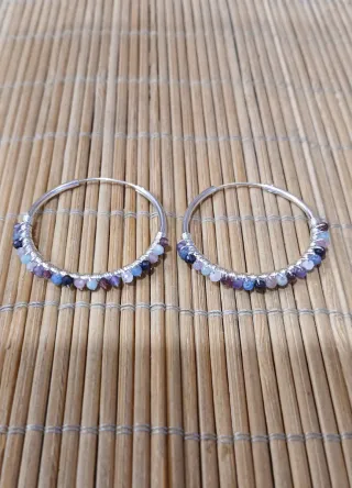 Pendientes Plata de Ley y Amazonita multicolor