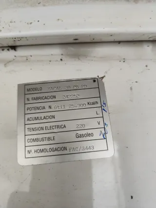 Caldaia gasolio ZCAL e serbatoio 750L. PREZZO TRATTABILE