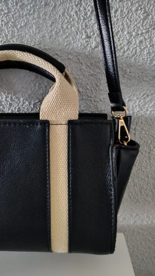 Bolso Negro Beige Bandolera