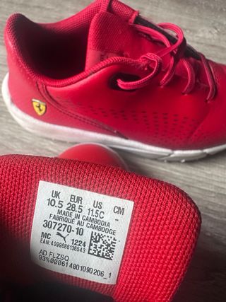 Sneakers Puma Ferrari Bambini Rosse taglia: 28.50