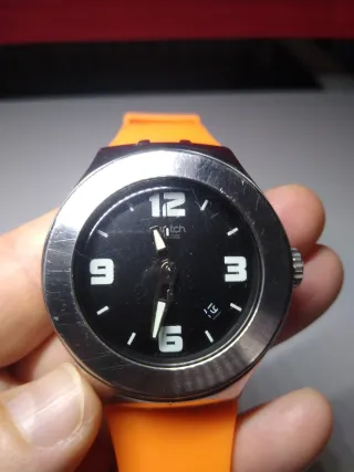 Reloj Swatch Irony Negro Naranja
