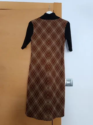 Vestido Burberry cuadros lana (talla pequeño)