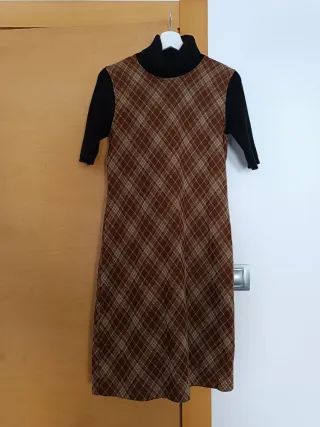 Vestido Burberry cuadros lana (talla pequeño)