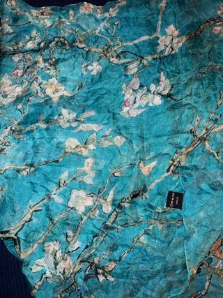 Fular Van Gogh Museum Azul Blanco de seda