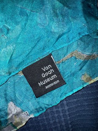 Fular Van Gogh Museum Azul Blanco de seda
