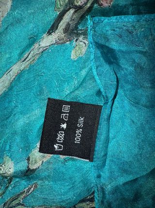 Fular Van Gogh Museum Azul Blanco de seda