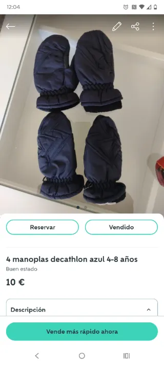 Manoplas Decathlon Azul Niño 4-8Años
