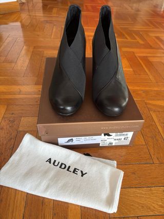 Botines Audley Piel Negros Talla 40