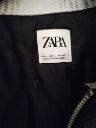 Chaqueta Zara cuadros blanco y negro
