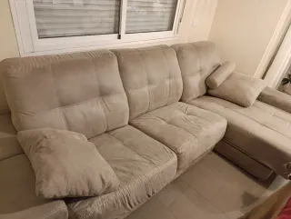 Sofá Chainlong 3m + Mesa Centro Blanca