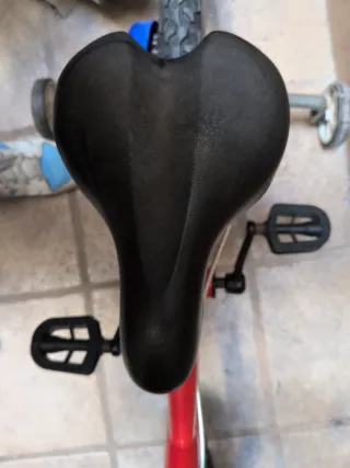 Bicicleta infantil roja y azul