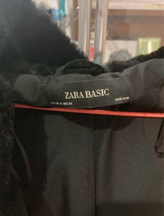 Zara Pelliccia Sintetica Nera Cappuccio