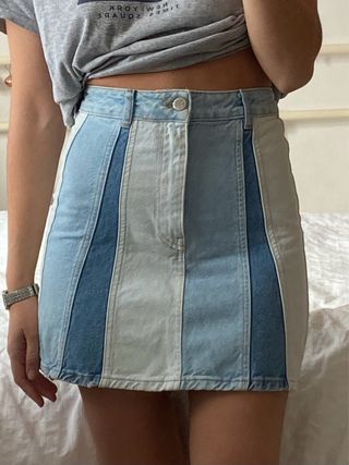 Falda vaquera patchwork Stradivarius Talla 34