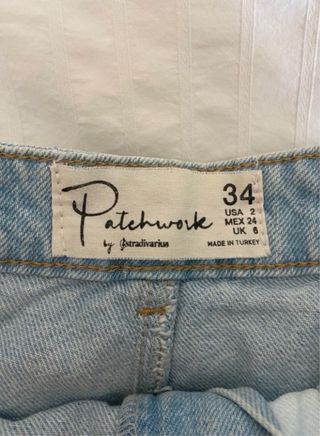 Falda vaquera patchwork Stradivarius Talla 34