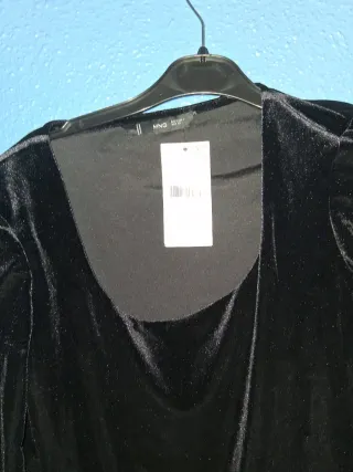 Vestido Mango Terciopelo Negro Talla S