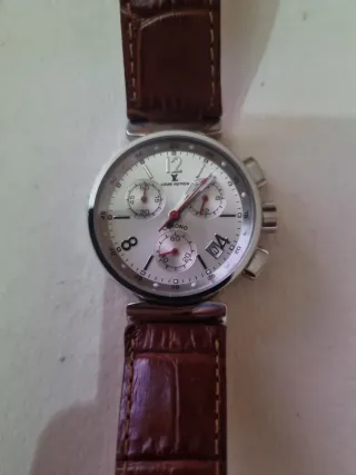 Reloj Louis Vuitton Chrono Plata/Marrón