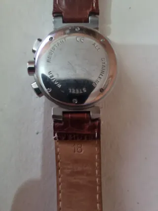 Reloj Louis Vuitton Chrono Plata/Marrón