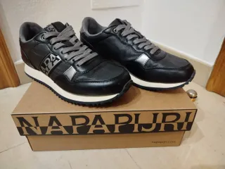 Zapatillas Napapijri Mujer Negras y Plateadas