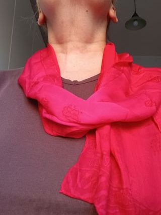 Roberto Cavalli Sciarpa Seta Corallo Vintage