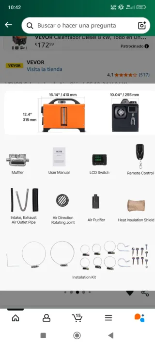 Calefacción autónoma 8kw