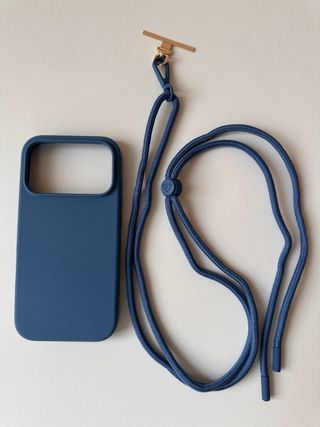 Custodia iPhone 14 Pro Blu con Cordino