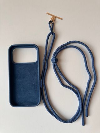 Custodia iPhone 14 Pro Blu con Cordino