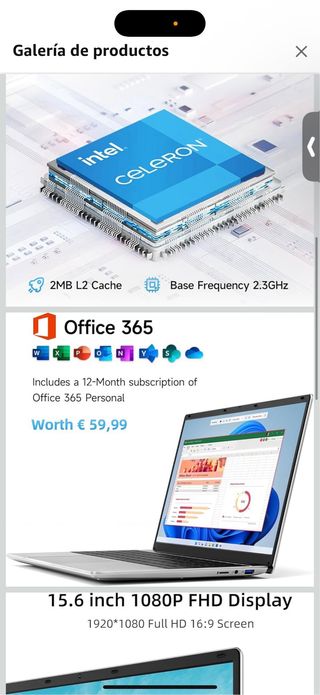 Portatile 15.6 FHD Intel Celeron 12GB RAM