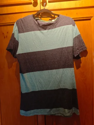 Camiseta Espirit Rayas Azul Marino y Turquesa