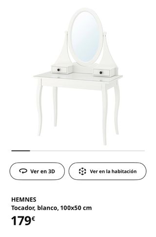 Tocador Hemnes Ikea blanco+ luces y silla