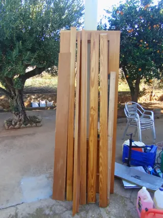 Puerta corredera madera con cristal