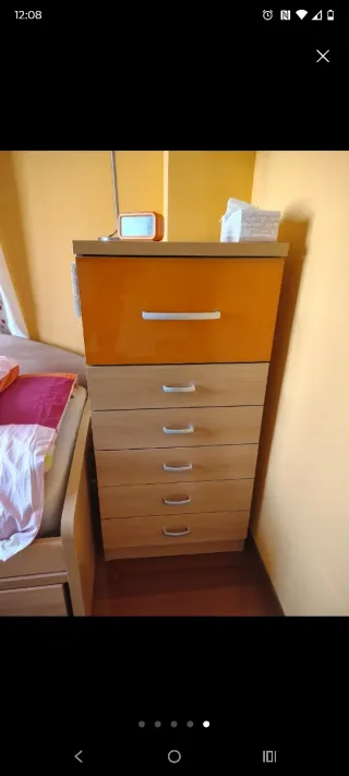 Cama 0,90 + Cama Marinera+cajonera+dos estantes