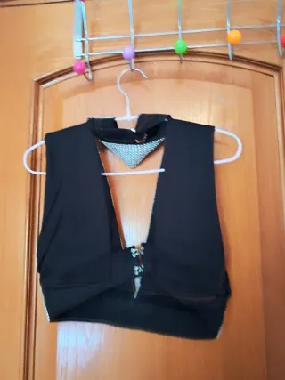 Top fiesta plateado y negro