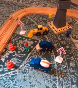 Juego de construcción tren y helicóptero