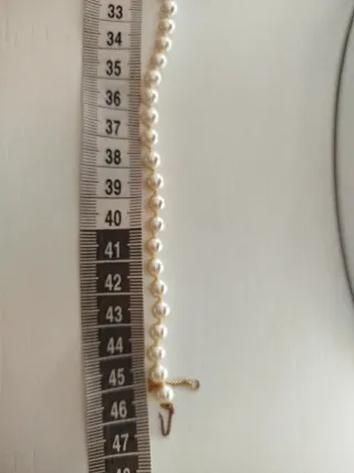 Conjunto Collar y Pulsera Perlas Doradas