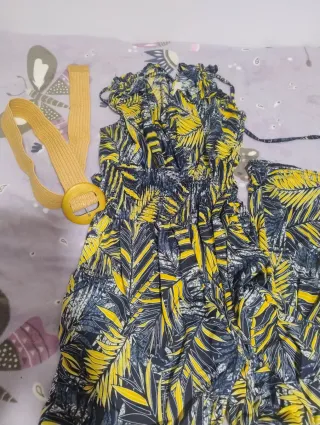 Mono largo estampado hojas verano