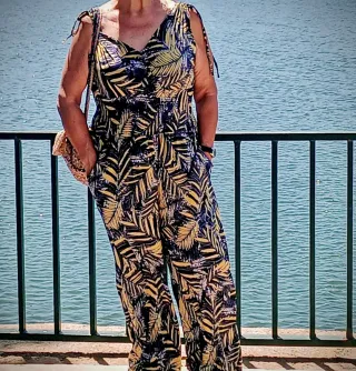 Mono largo estampado hojas verano