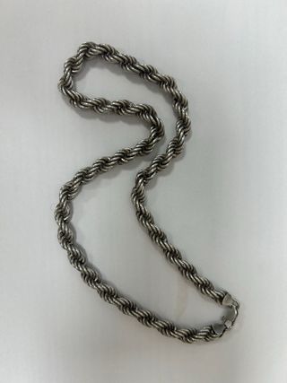 Collar Cordón Plata Ley 9mm grosor, Hueco