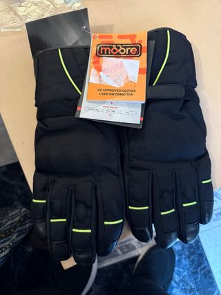 Guantes Moto Moore Talla XL Negros y Verdes