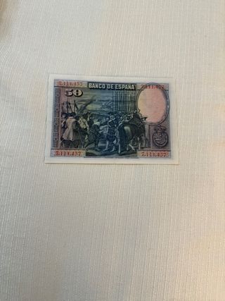 Dificil Billete Sin Serie 50 Ptas 1928 Velazquez