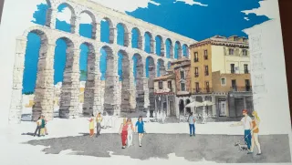 Acuarela Acueducto de Segovia