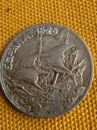 Moneda España 1925 La Caraba