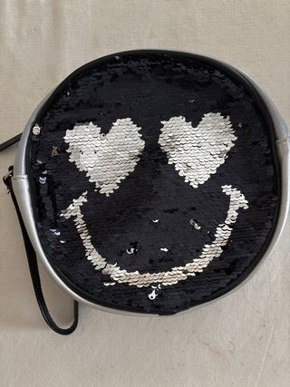 Neceser Smiley Lentejuelas Negro y Plata
