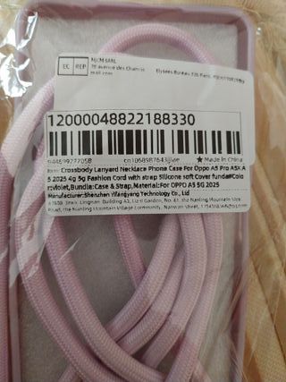 Custodia Oppo A5 5G con cordino viola 2025