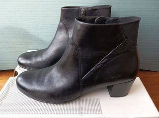 Botines Ecco Piel Negro Talla 40 Mujer