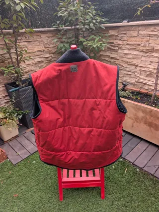 Chaleco Nautica Rojo Bolsillos Forro Polar